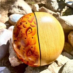 Beautiful Handcrafted Hand Painted 6” Wooden Vase